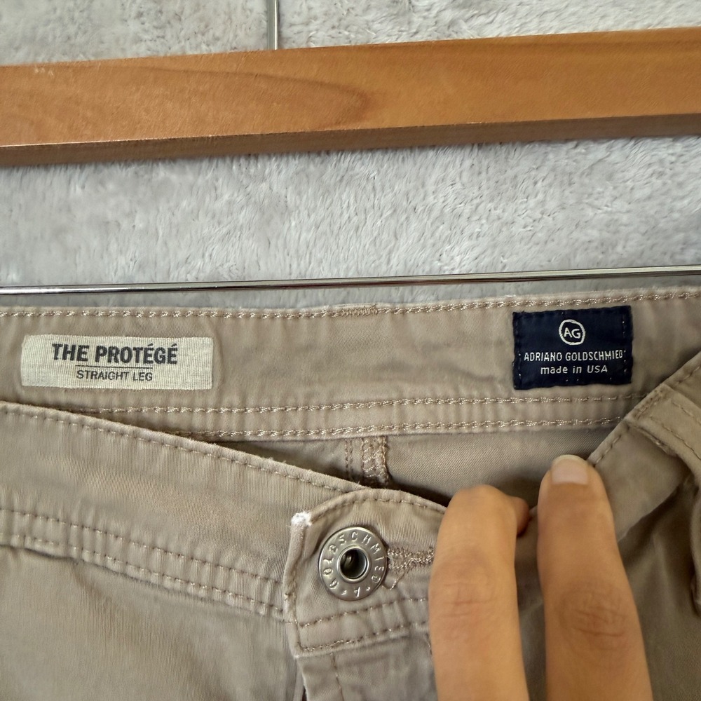 AG Adriano Goldschmied The Protégé Straight Leg Tan Chino Pants 38x33 USA *READ - Picture 10 of 12